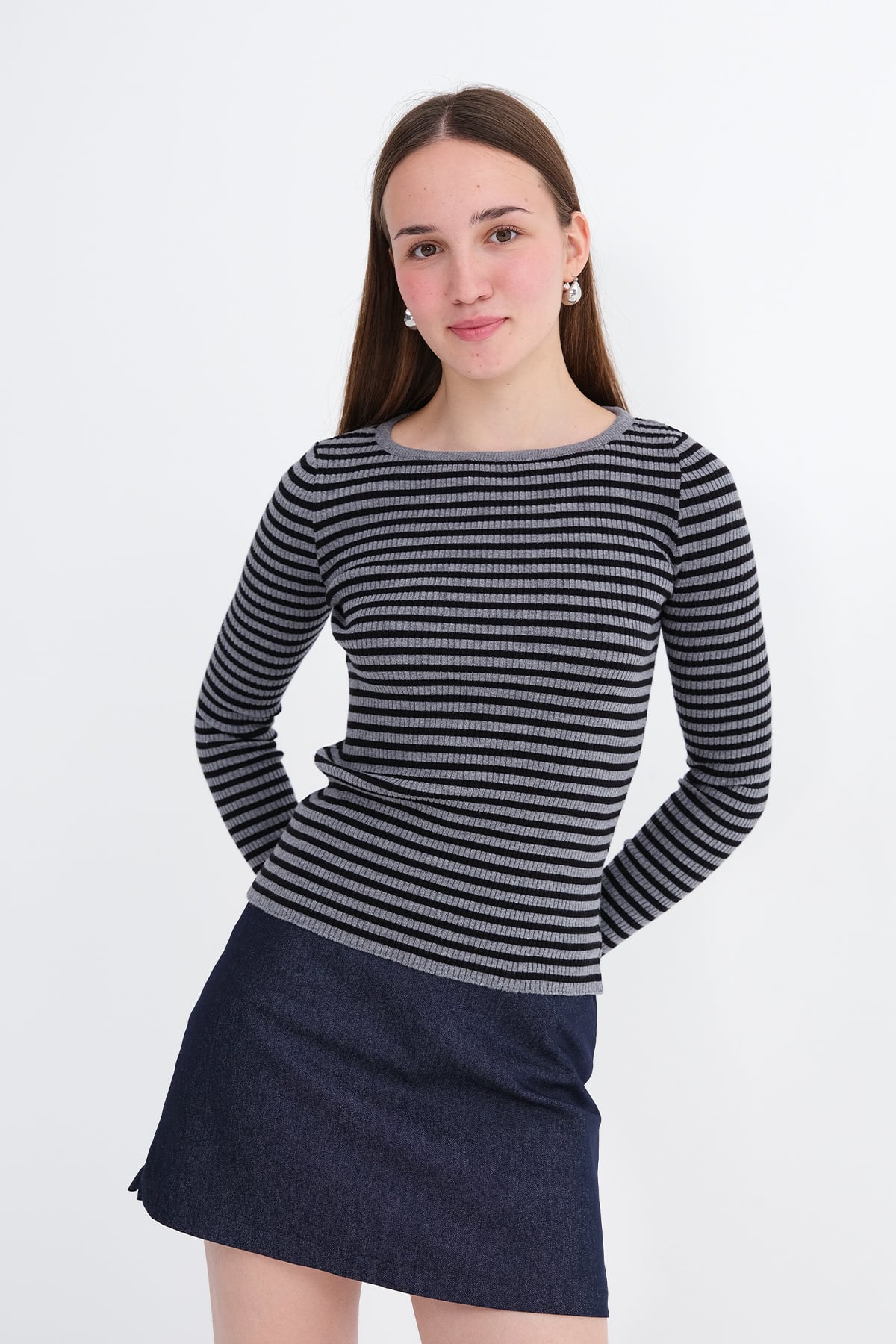 Charcoal---Black_Striped-Knit-Sweater-addax