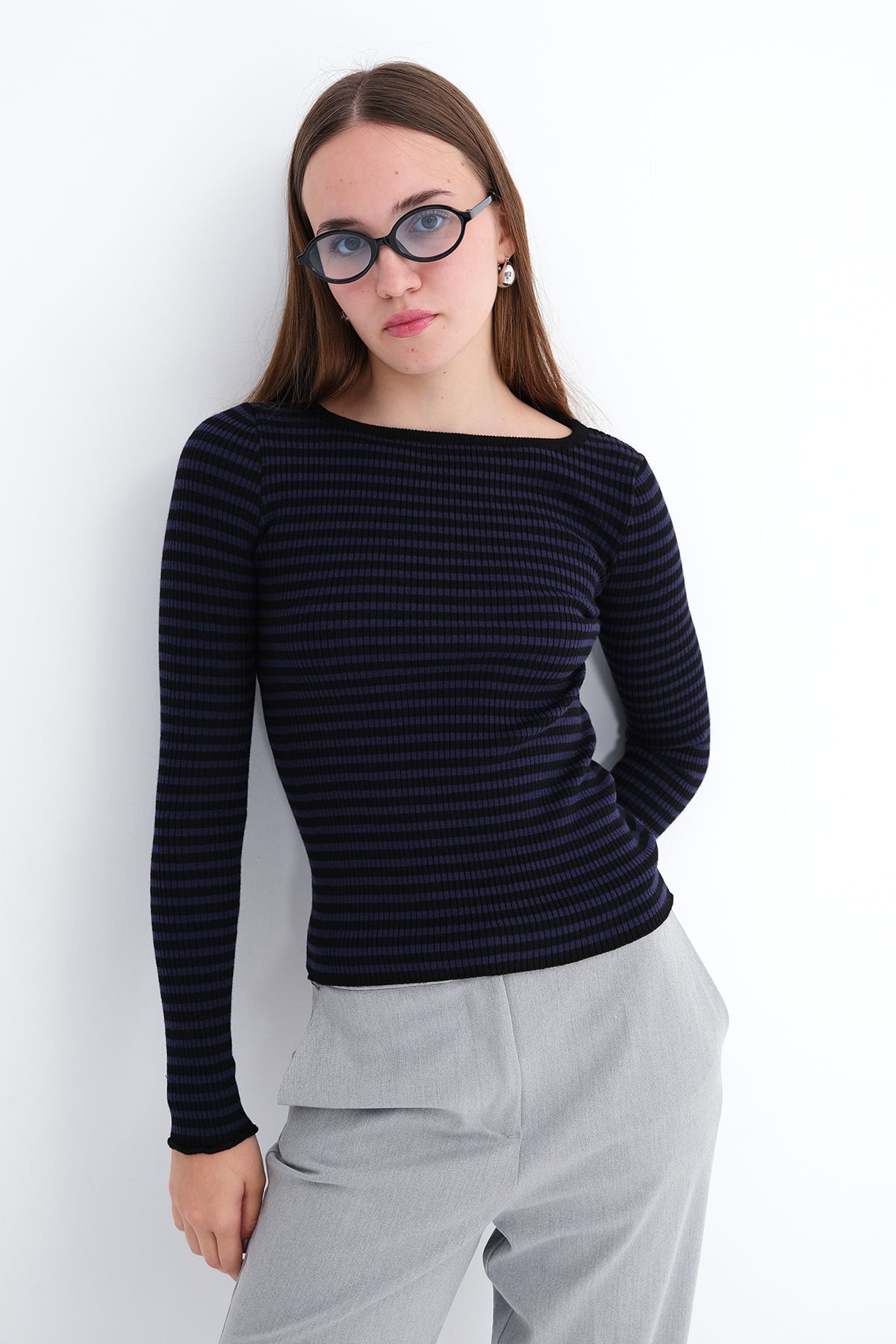 Royal-Blue-Black_Striped-Knit-Sweater-addax
