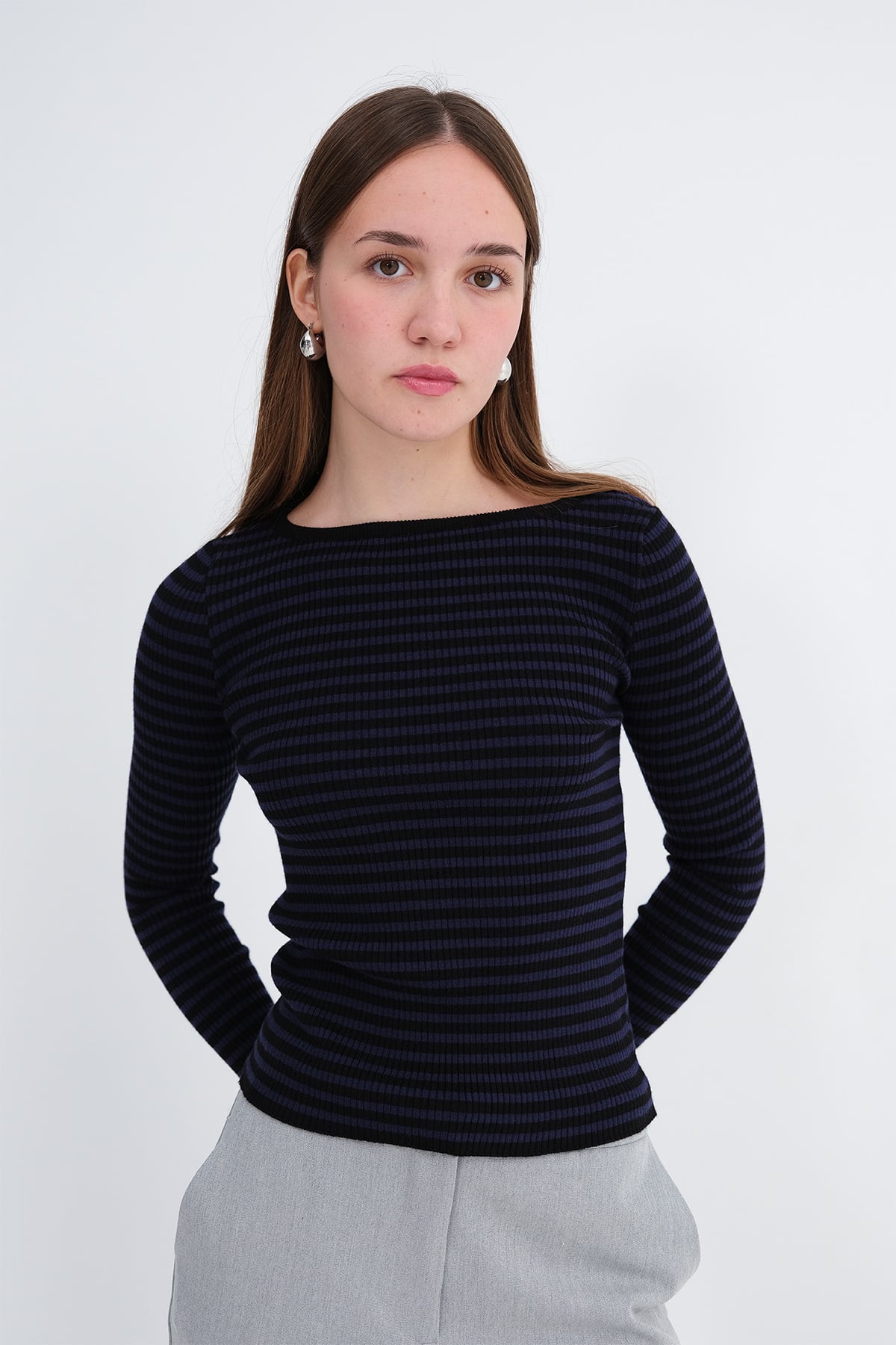 Royal-Blue-Black_Striped-Knit-Sweater-addax