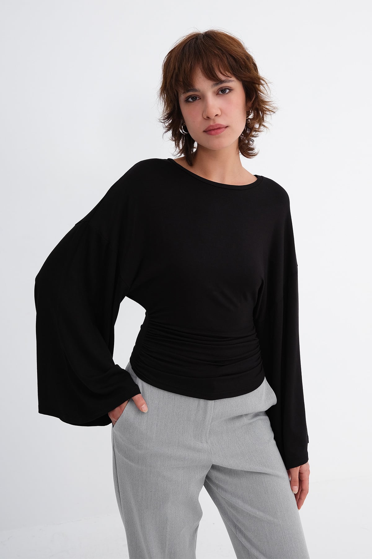 Black_Side-Ruched-Blouse-addax