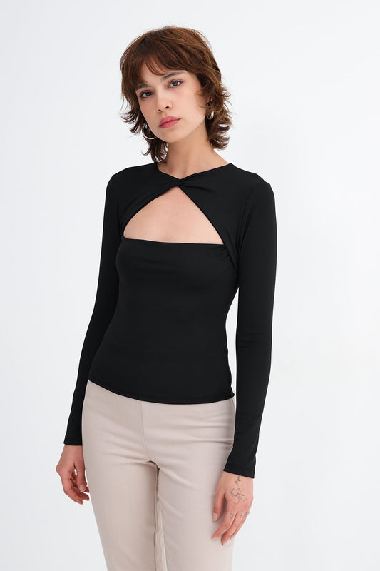 Black_Chest-Cut-Out-Detail-Blouse-addax