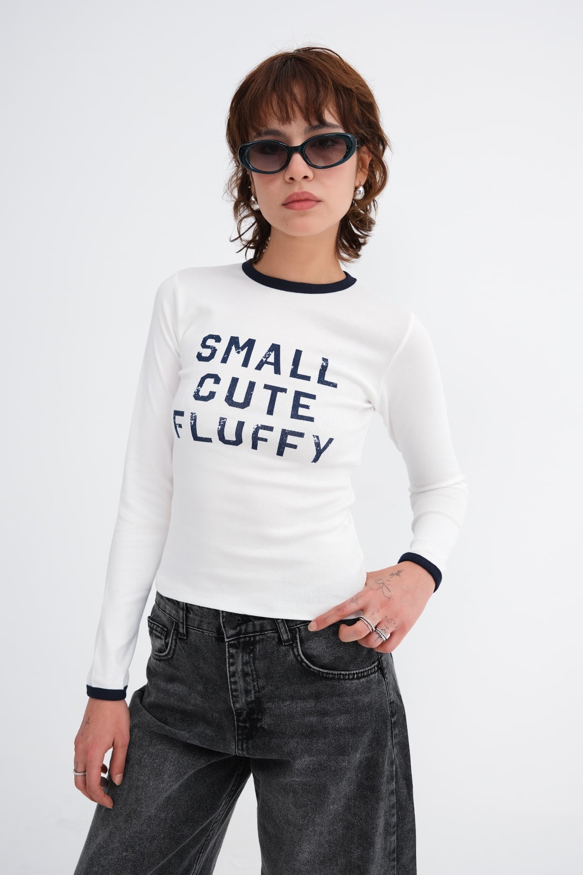 Ecru_Text-Print-T-shirt-addax