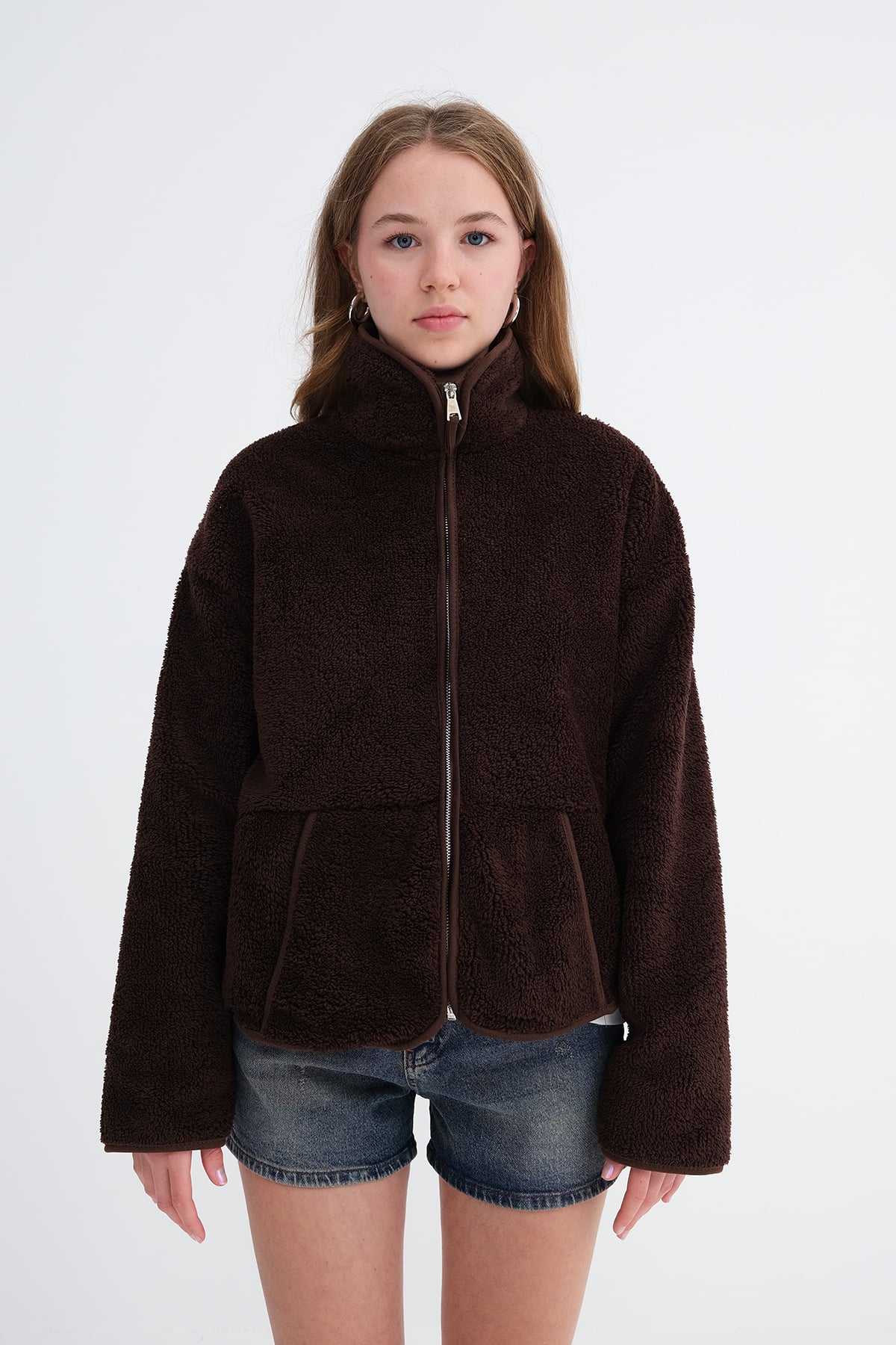Brown_Zipped-Fleece-Cardigan-addax