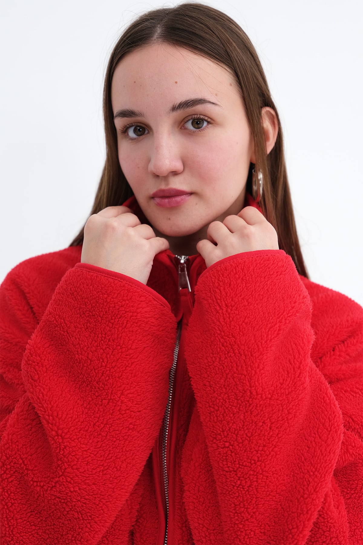 Red_Zipped-Fleece-Cardigan-addax