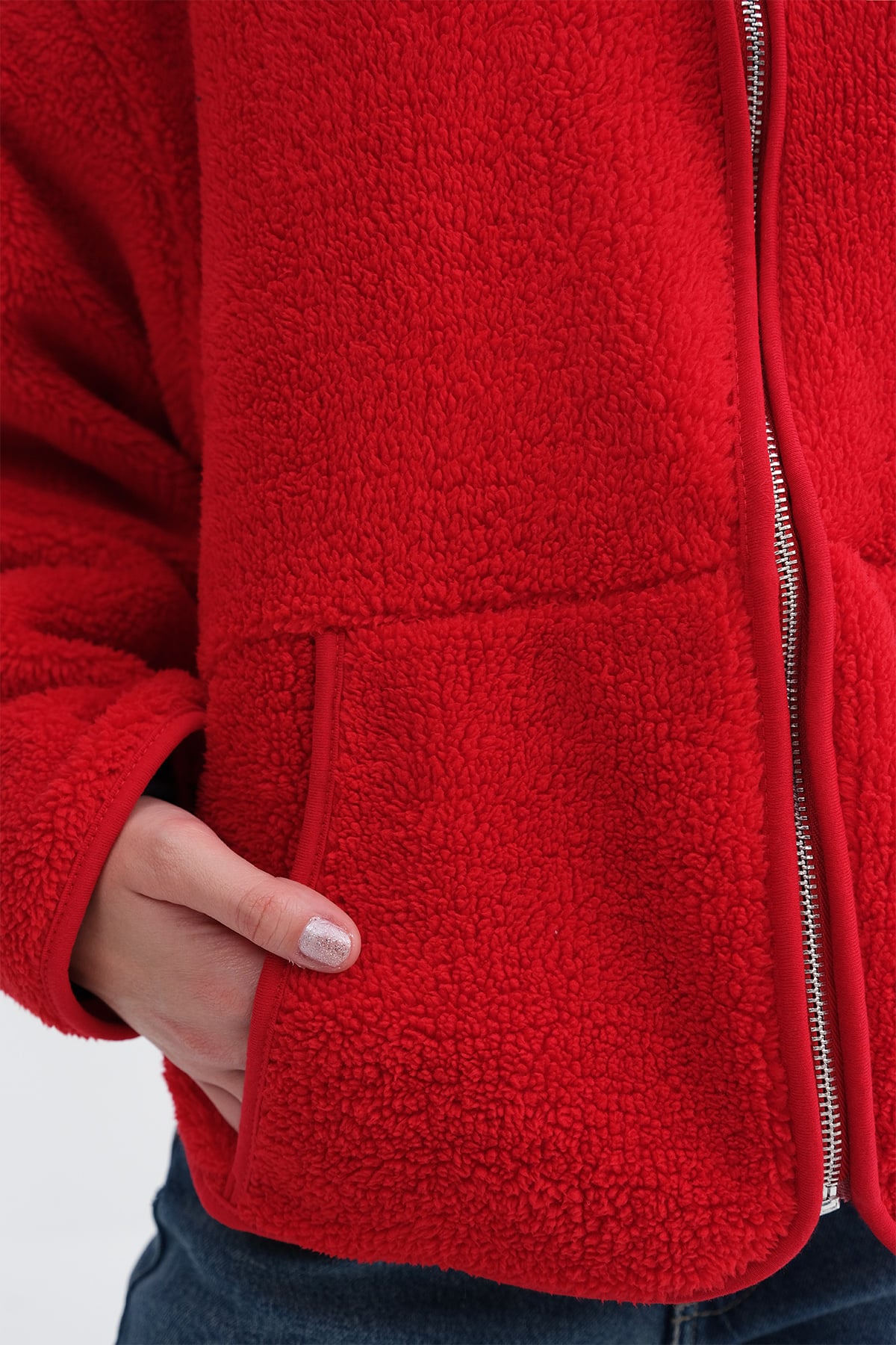 Red_Zipped-Fleece-Cardigan-addax