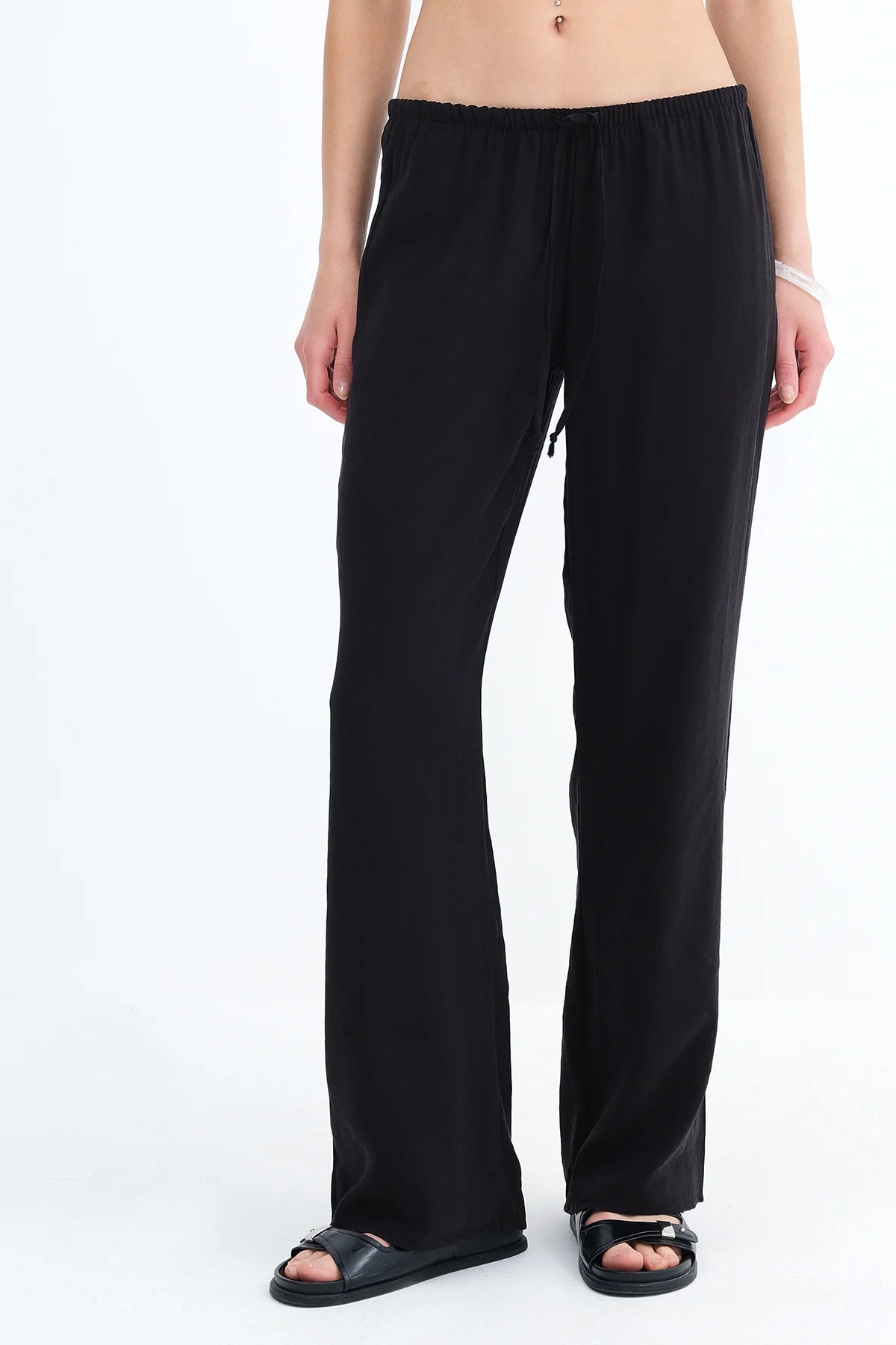Black_Elastic-Waist-Modal-Pants-addax