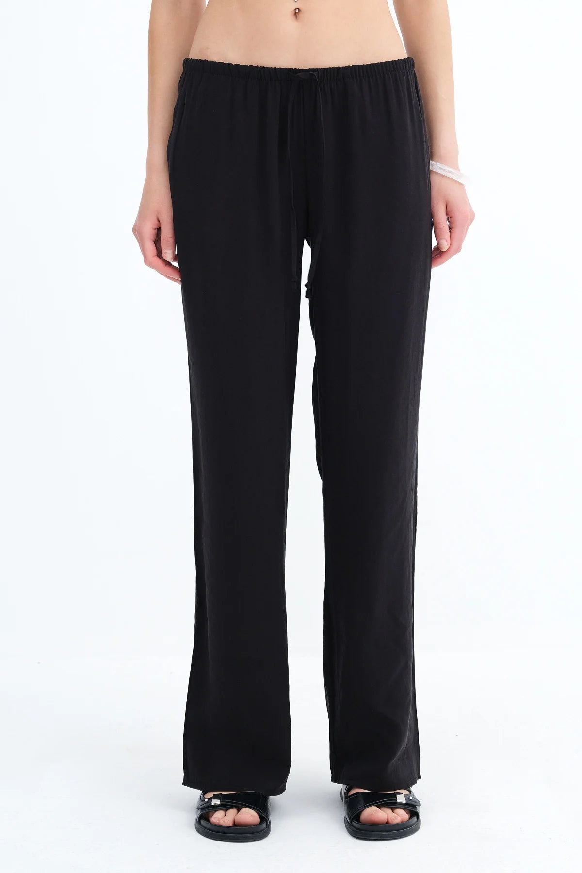 Black_Elastic-Waist-Modal-Pants-addax