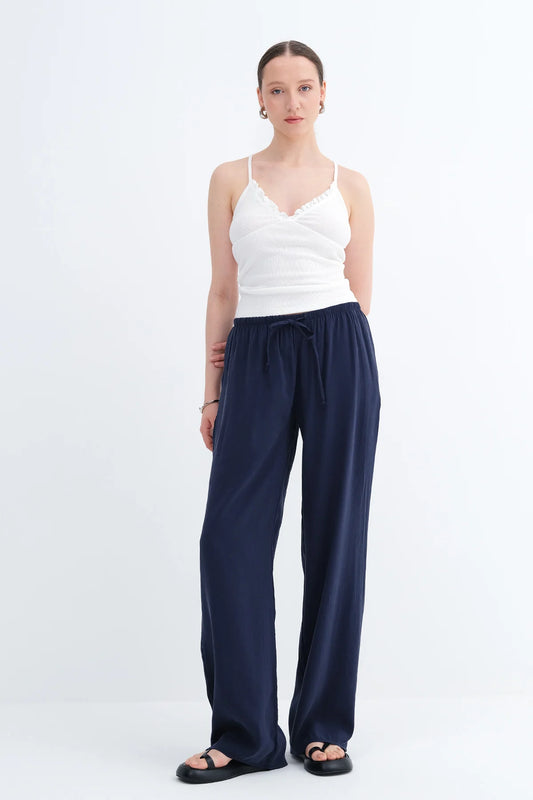 Dark-Night-Blue_Elastic-Waist-Modal-Pants-addax