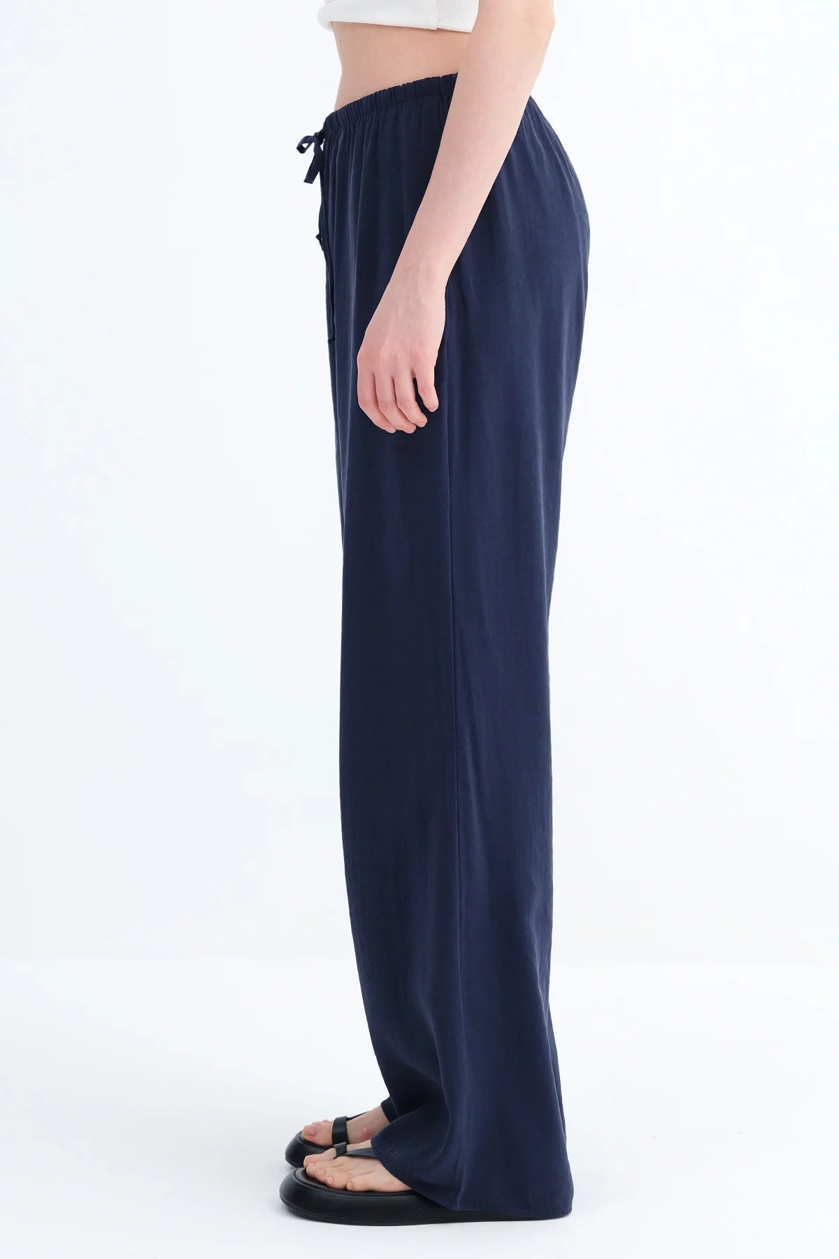 Dark-Night-Blue_Elastic-Waist-Modal-Pants-addax