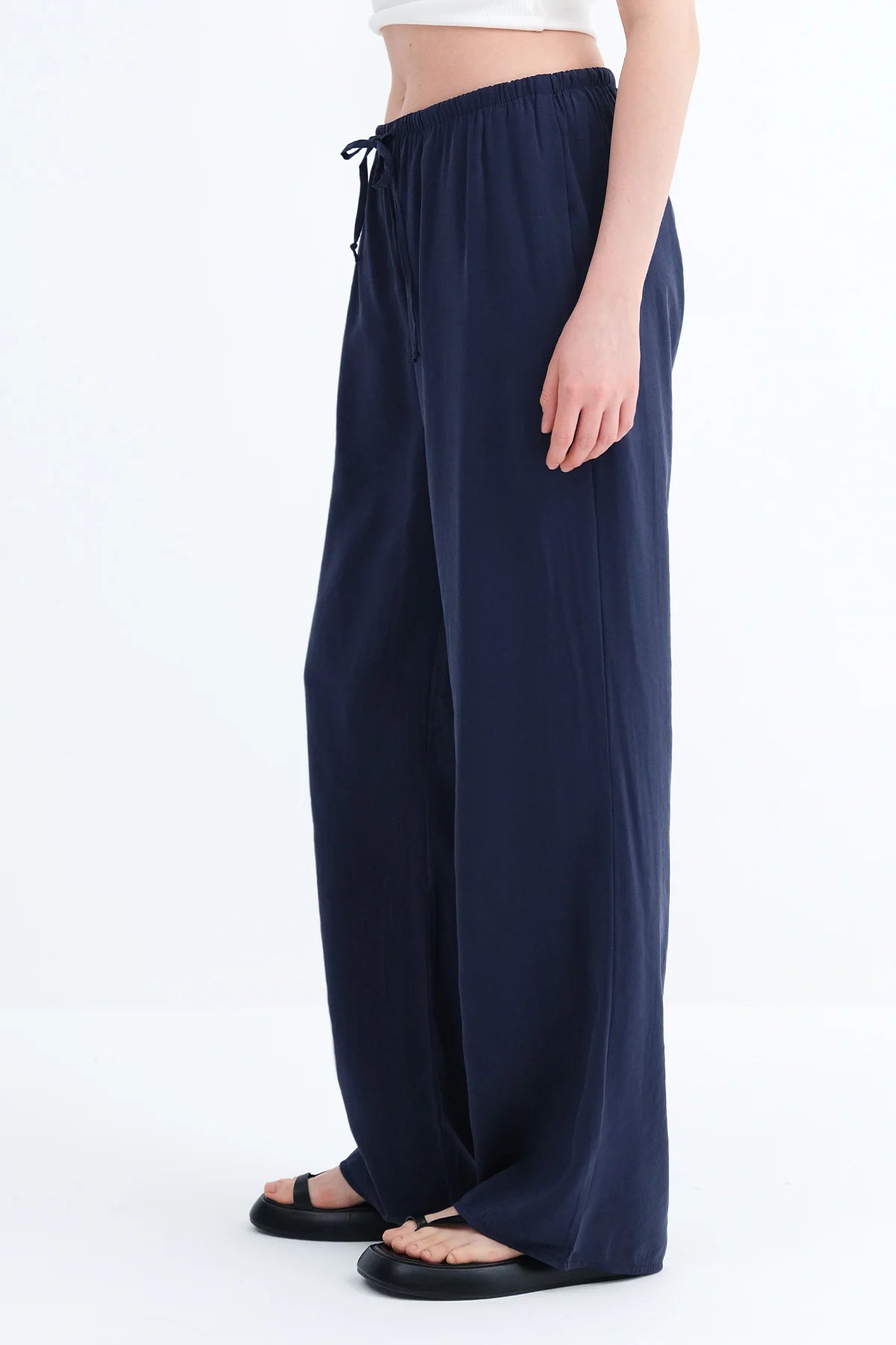 Dark-Night-Blue_Elastic-Waist-Modal-Pants-addax
