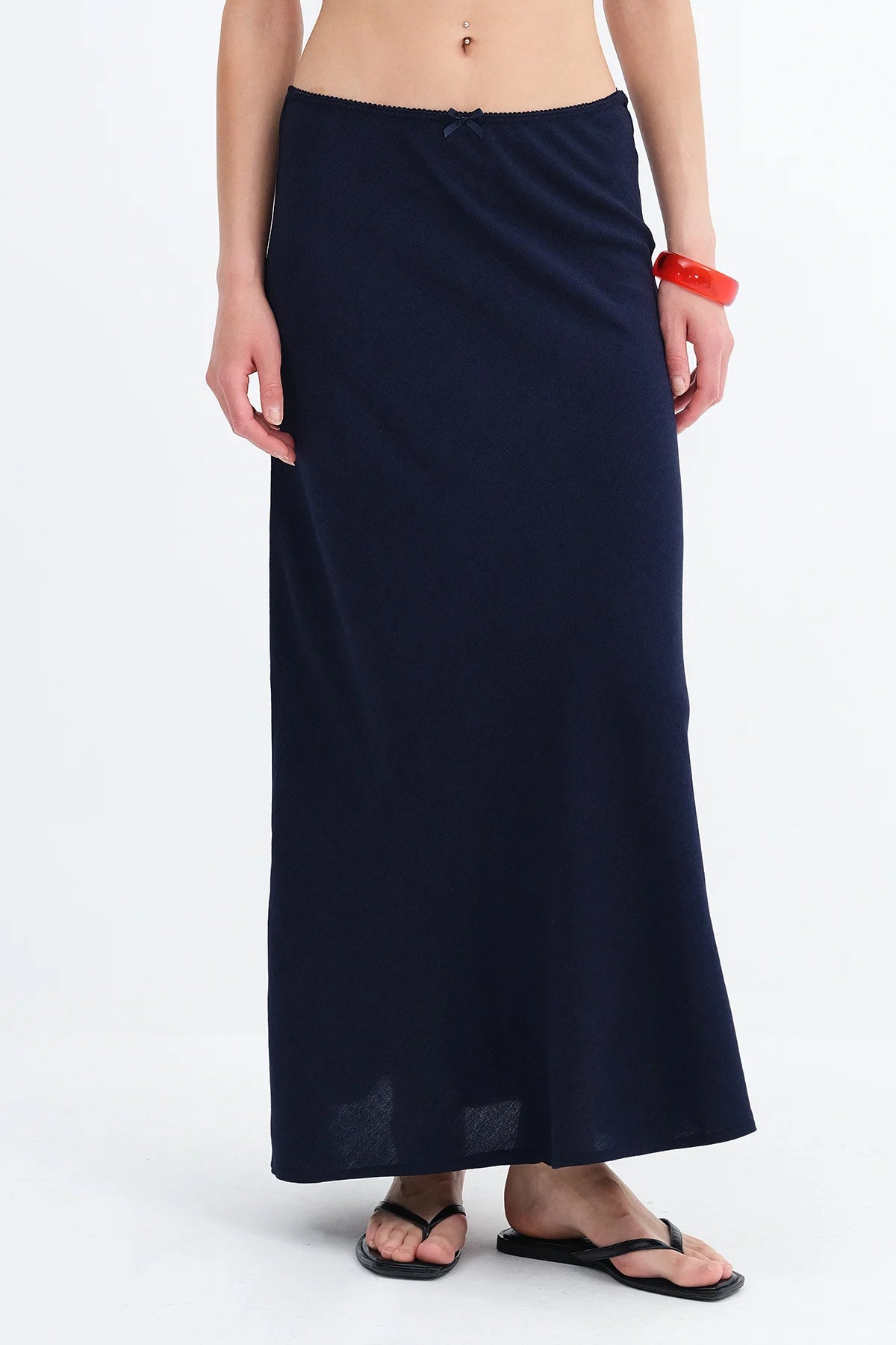 Dark-Night-Blue_Linen-Blend-Long-Skirt-addax