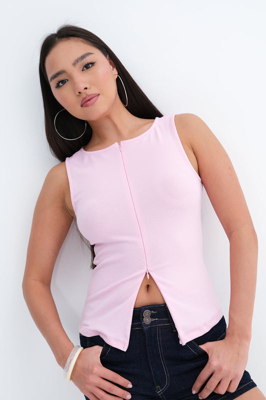 Pink_Double-Zipper-Blouse-addax