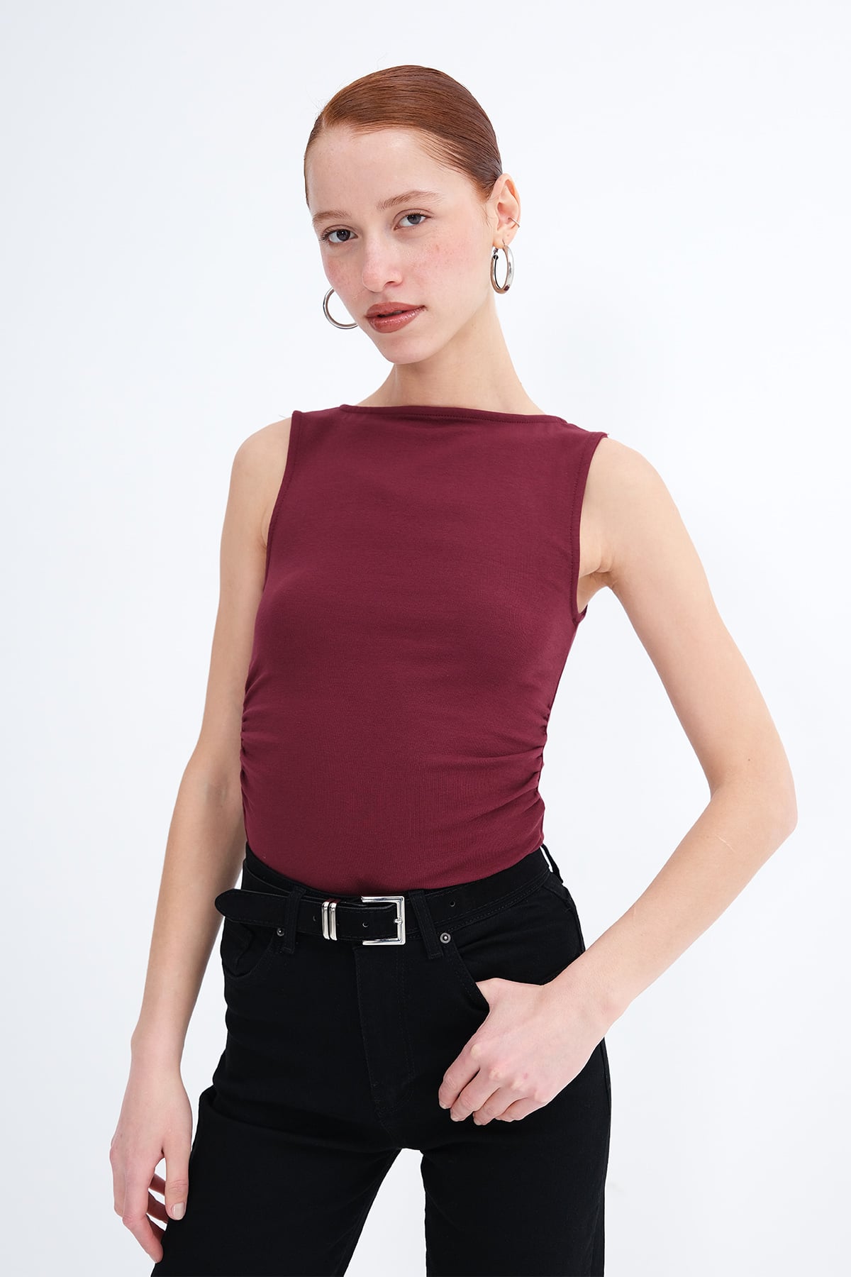 Burgundy_Side-Ruched-Blouse-addax