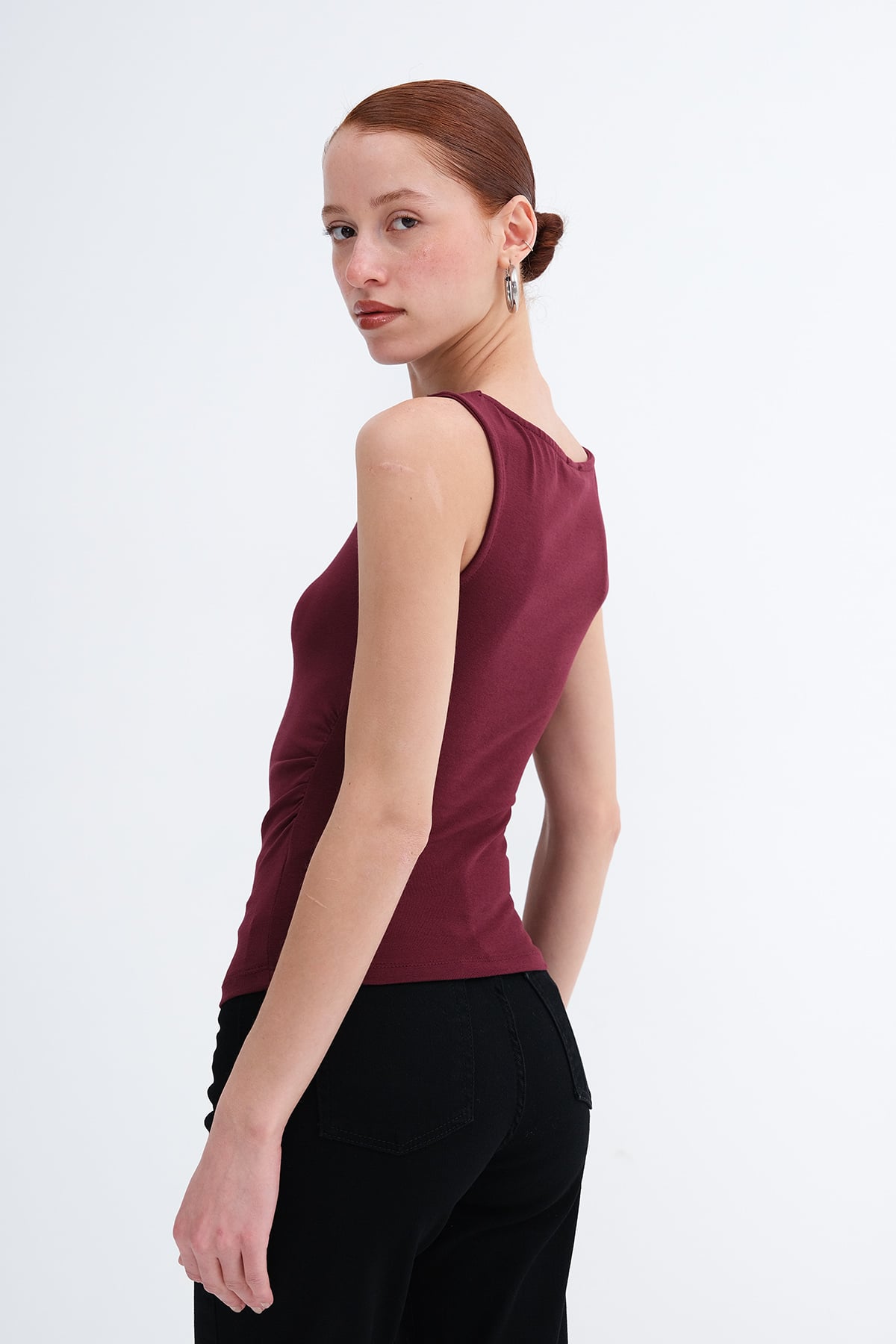 Burgundy_Side-Ruched-Blouse-addax