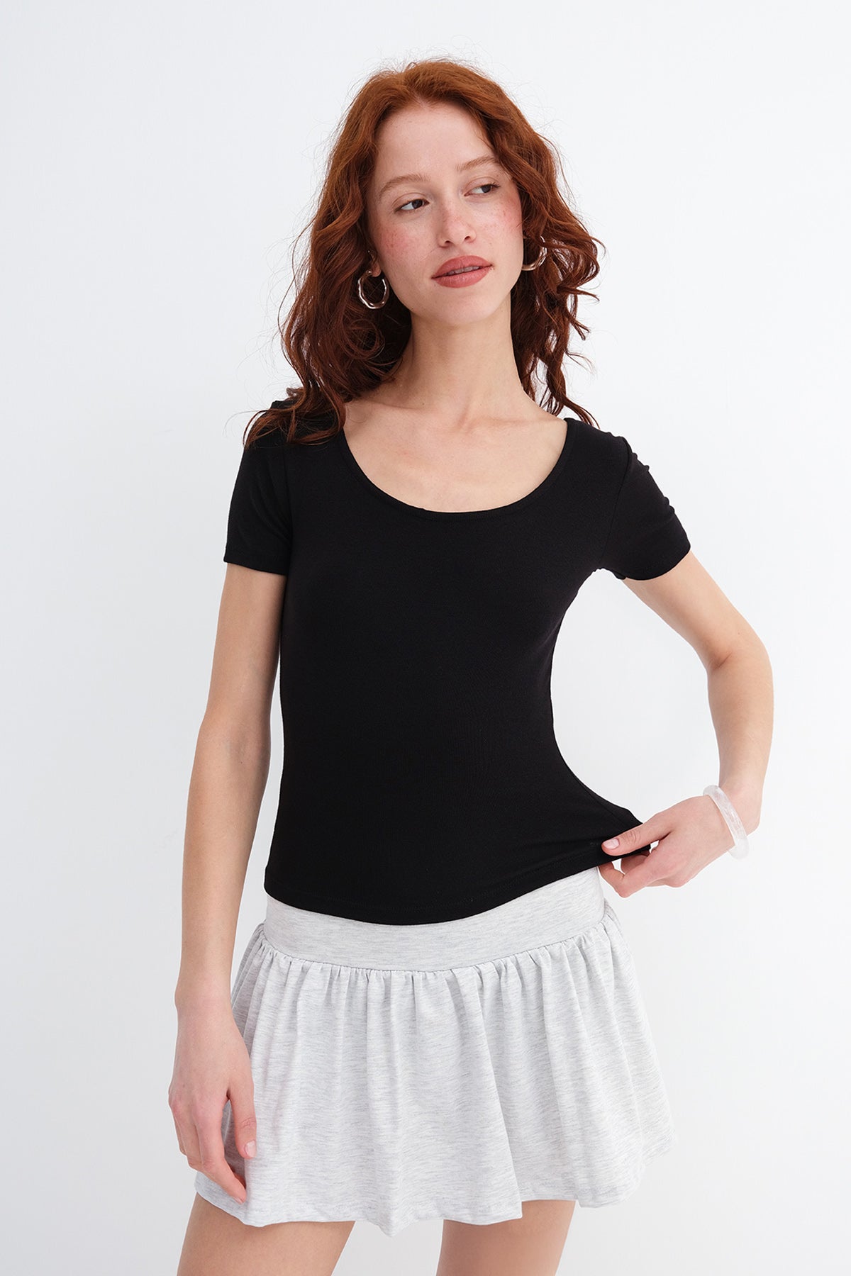 U-neck Modal T-shirt