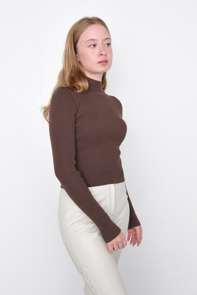 High Neck Ribbed Sweater K10202