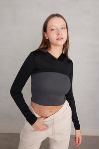 Crop Blouse With Hood B10203