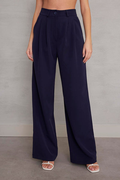 Wide Leg Trousers With Button PN3261