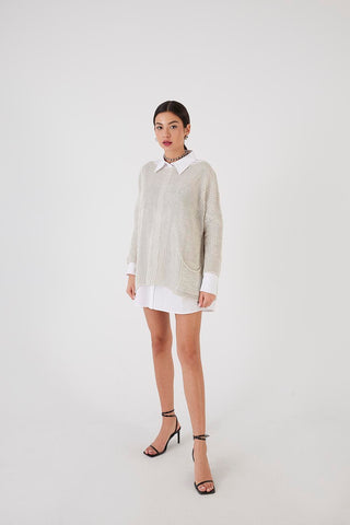Metallic Knit Sweater K10226