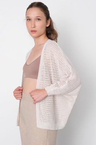 Knit Cardigan With Openwork H1578