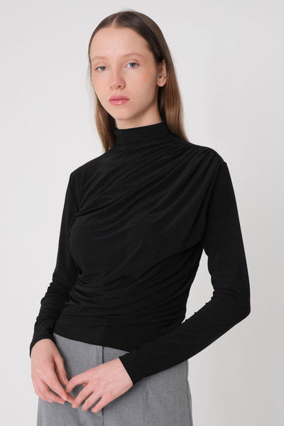 High Neck Blouse With Long Sleeve B9871