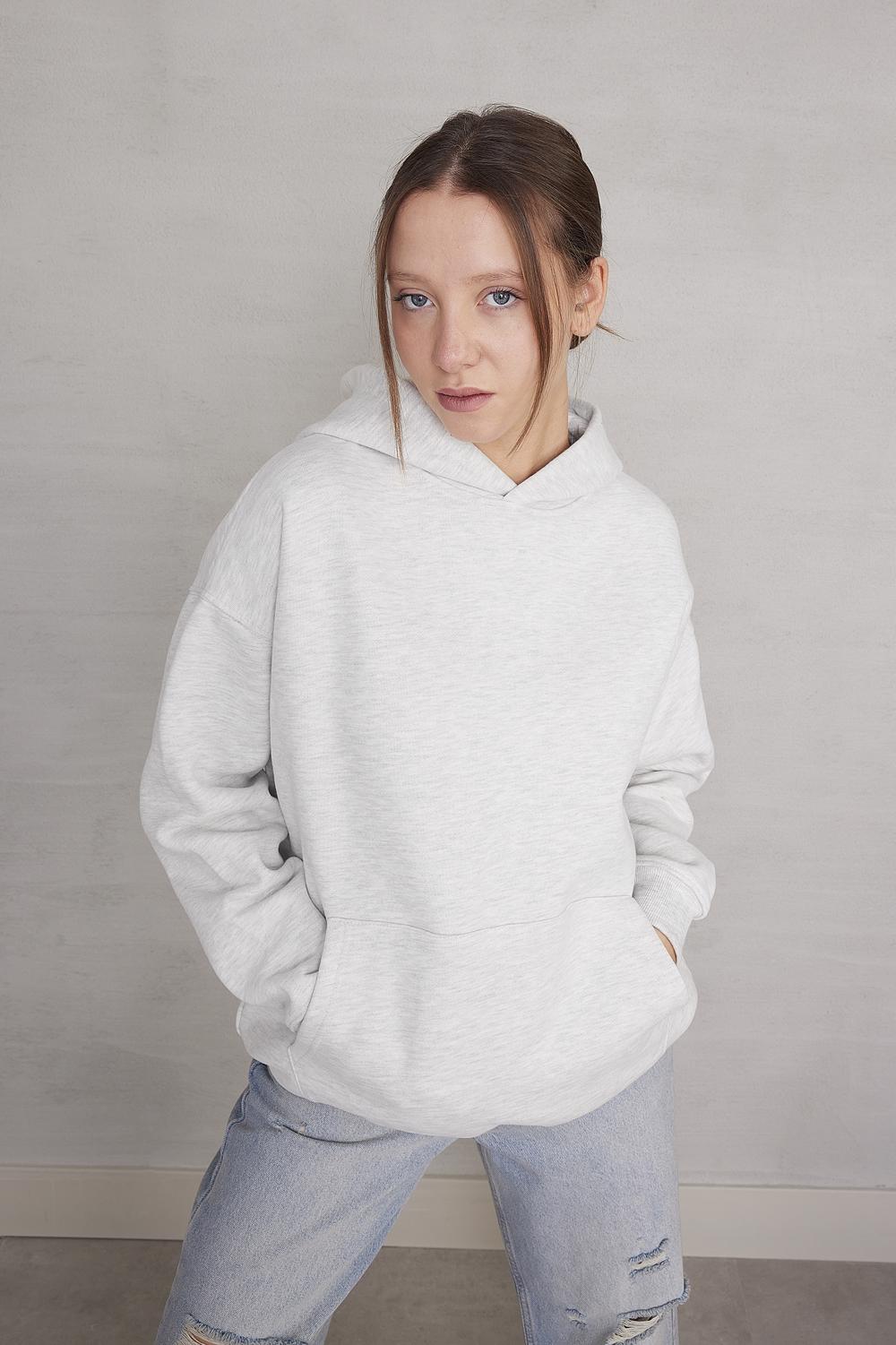 Oversize Sweatshirt With Pocket Detail S10152