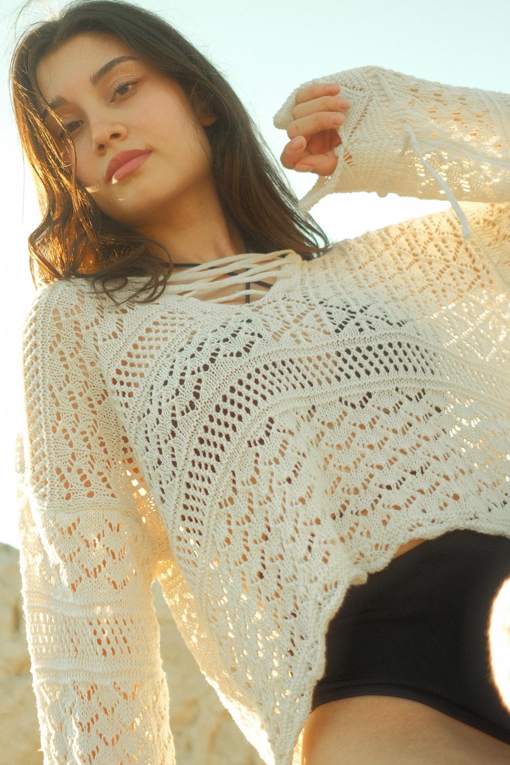 Knit Sweater With Openwork K1546