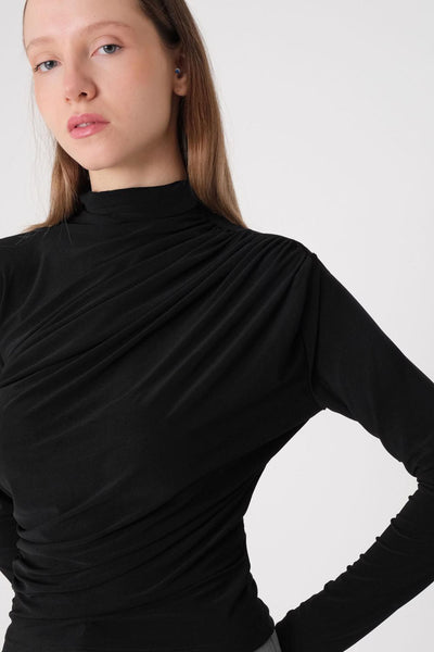 High Neck Blouse With Long Sleeve B9871
