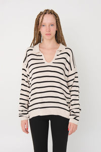 Polo Neck Sweater Striped K3217