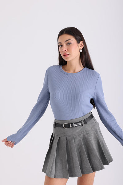 Round Neck Blouse With B1146
