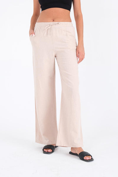 Wide Leg Trousers With Waist Tie PN14419