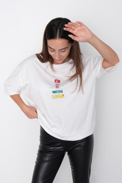 Oversize T-shirt With Round Neck P10157